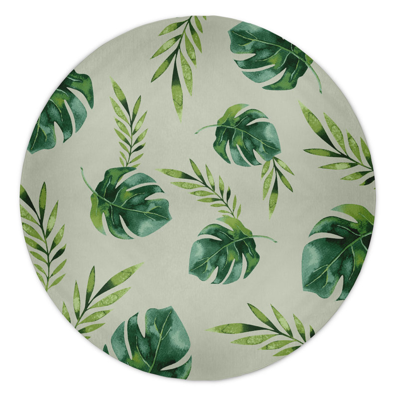 Alvordton Chenille Floral Indoor Rug, Round 5'
