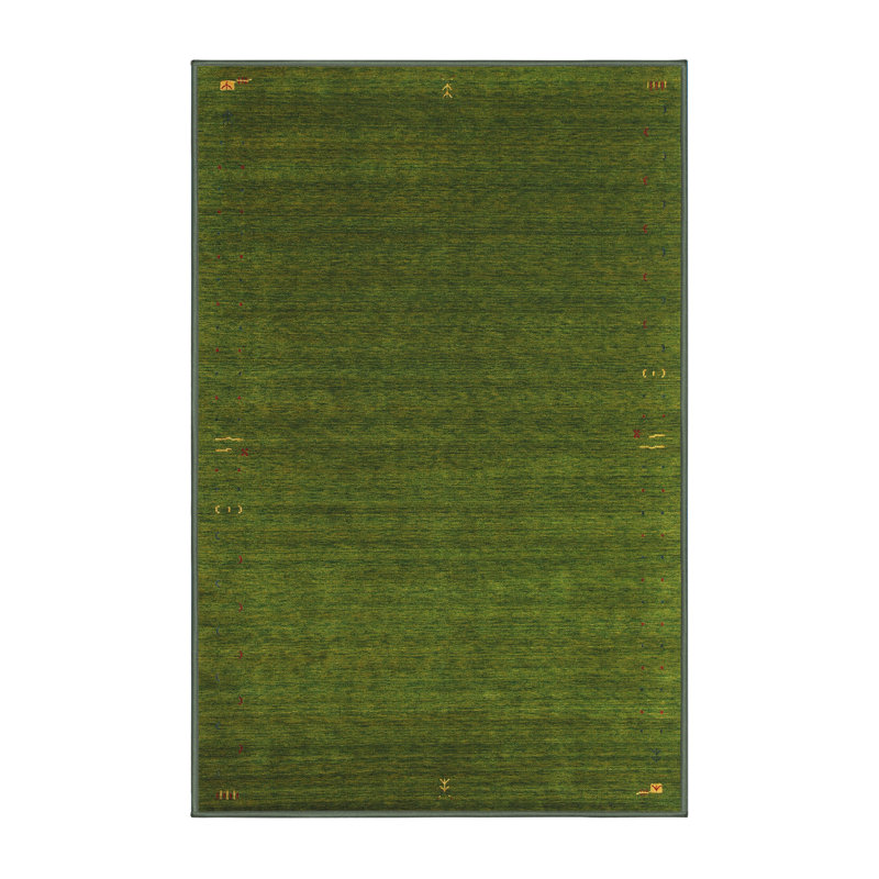 Tapis de zone vert contemporaine, Rectangle 5 pi x 8 pi