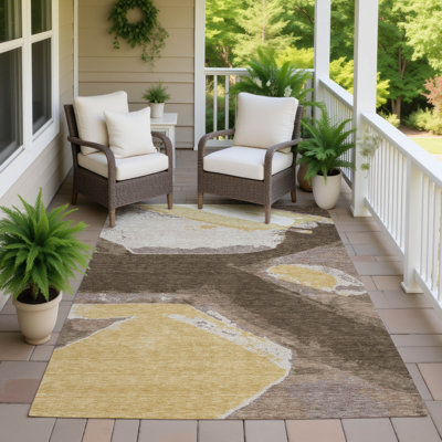 Tapis abstrait lavable à la machine intérieur / extérieur ACN2571