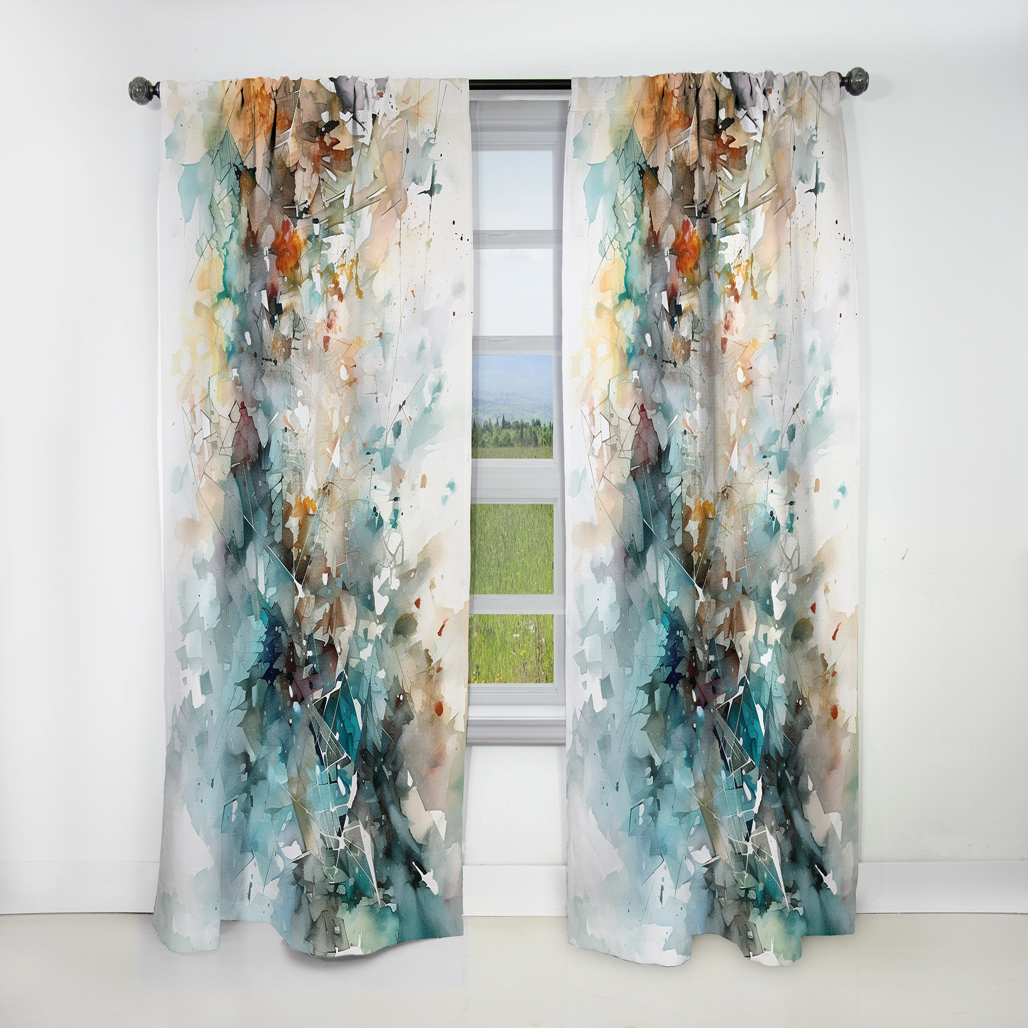 East Urban Home Daniell - Abstract Geometric Blackout Abstract Curtain ...