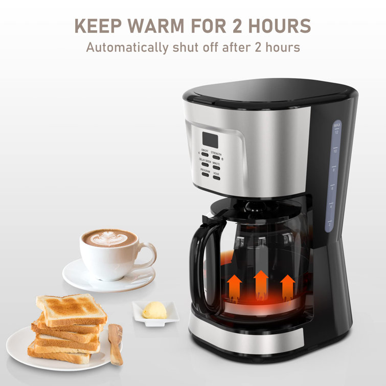 Color of the face home 12-Cup Coffee Maker: Drip Coffee Maker With Programmable  Timer, Brew Strength Control, Coffee Pot & Permanent Filter, Smart  Anti-Drip System, Automatic Keep Warm Coffee Machine,(Stainless Steel)