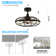 Kayaan 21'' Caged Ceiling Fan with LED Lights and Remote, 6 Speed,DC Motor, 5''/10'' Downrods