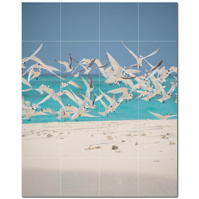 Murale en céramique satinée Bird Photo 8 po x 8 po