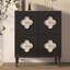 Console ronde noire en bois massif