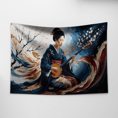 Music Shamisen Wall Tapestry