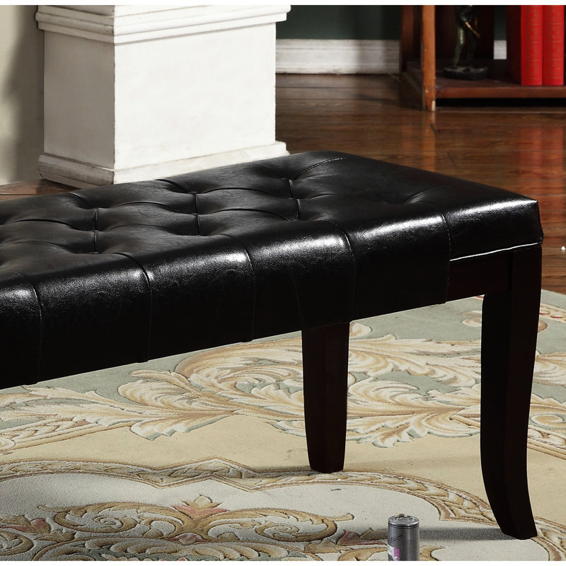 Banc avec revêtement en similicuir, base en bois massif pour une stabilité optimale, 112 cm (l) x 41 cm (p) x 45 cm (h), banc d'entrée accueillant, décoration d'entrée.