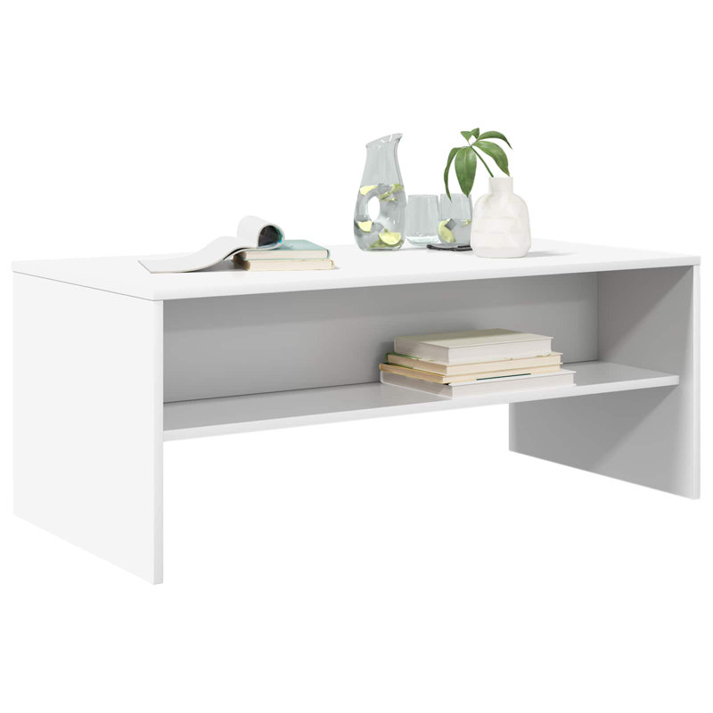 Coffee Table with Storage, White