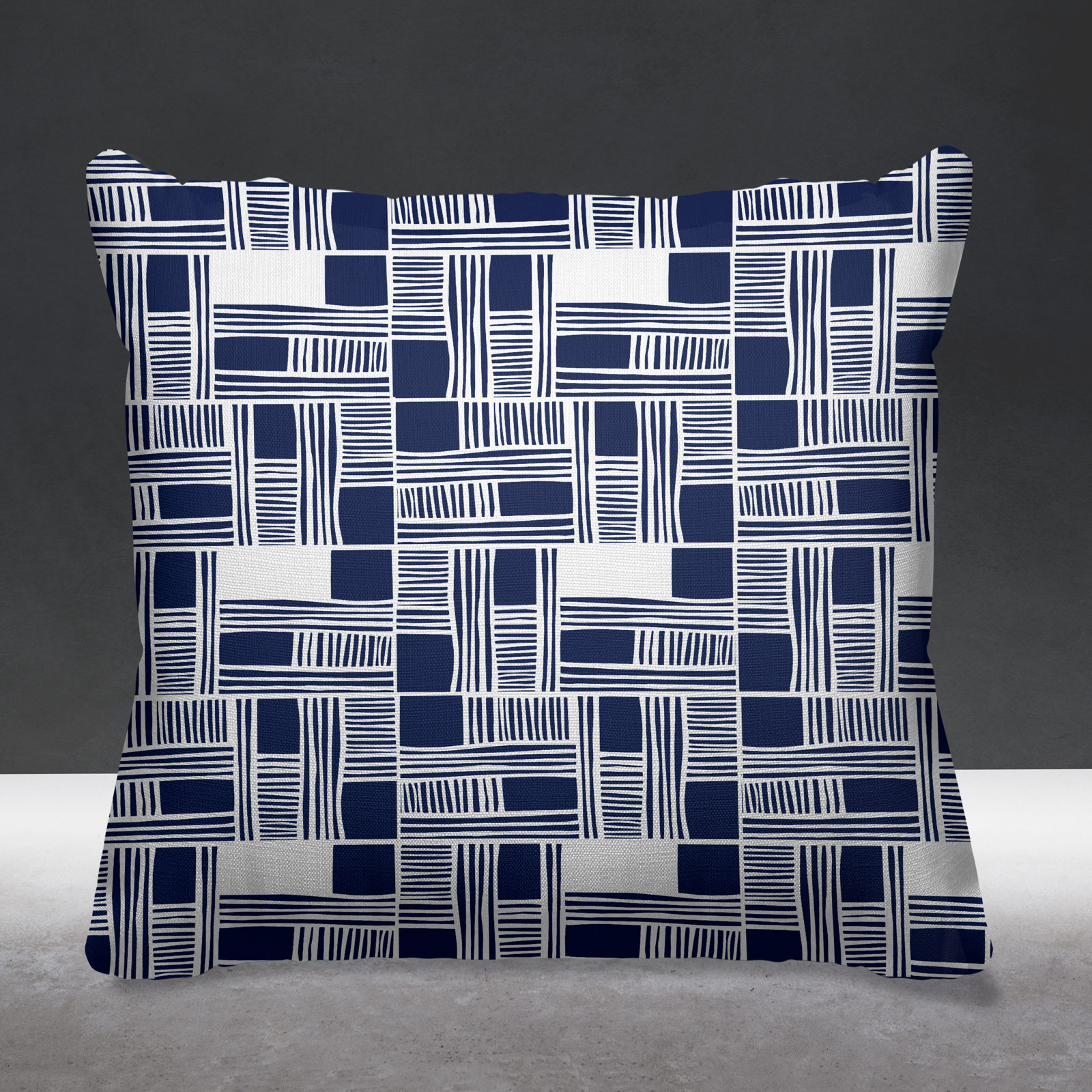 Kapri Indoor/Outdoor Throw Pillow, 19" x 19", Blue, Square