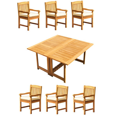 Ensemble de table d'extérieur carré 59 pièces 6 personnes Devon