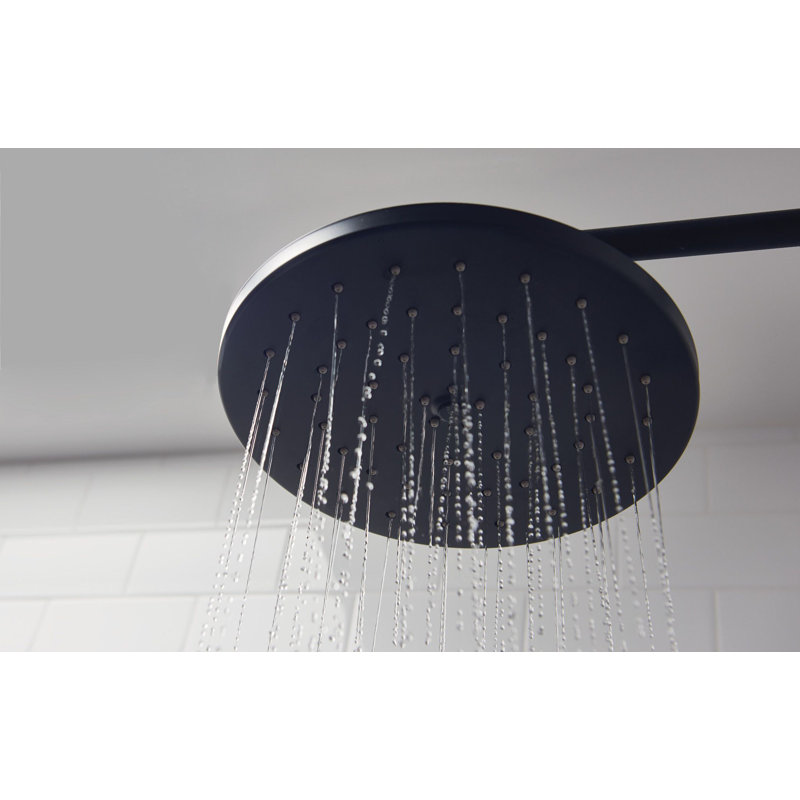 Waterhill Rain Fixed Shower Head with Immersion, Wrought Iron