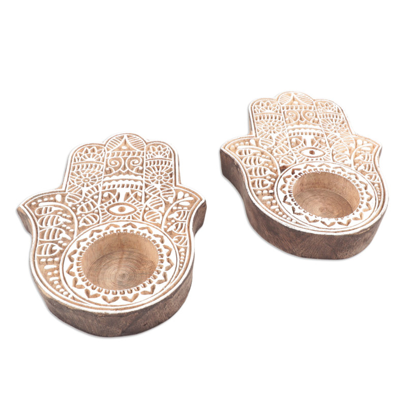 1'' H Wood Tabletop Tealight Holder