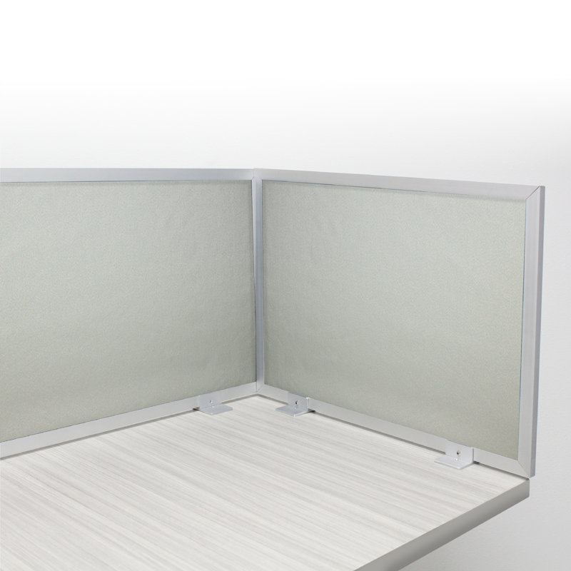 Panneau d'intimité acoustique fixé au bureau, Sombre, H 12 po x l 42 po x P 0,63 po, Aluminium