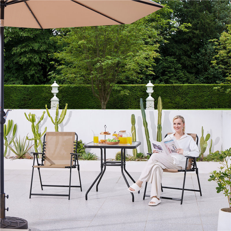 Parral Folding Patio Dining Armchair, Beige