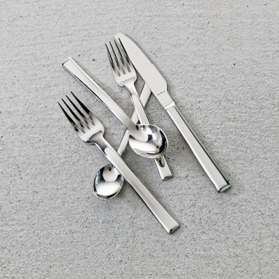 Fortessa Still 5 Piece 18/10 Stainless Steel Flatware Set, Service For 1