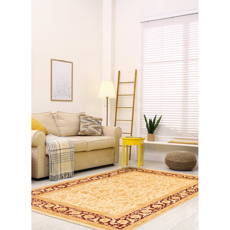 Tapis unique en laine noué à la main style nouvel âge Ushak 9 pi 2 po x 12 pi ivoire Yaak