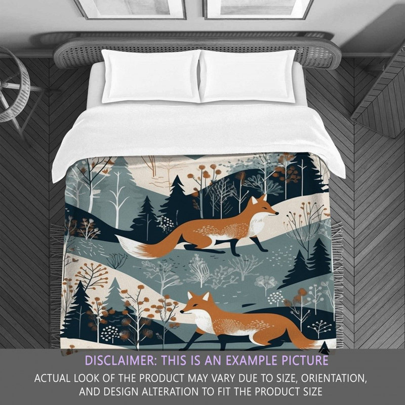 Fox Green Cream Bedding, Twin Extra Long Comforter