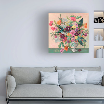 Wrapped Canvas Wall Art - Suzanne Allard 'Breakfast at Tiffanys' Wall Art for Living Room, Bedroom, or Office Décor  - 18x18