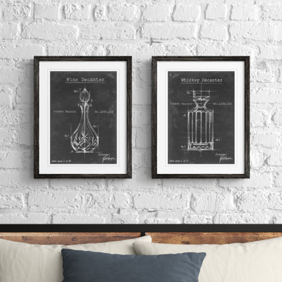 «Barware Blueprint VII» par Antonyus Bunjamin (Abe) - ensemble de 2 reproductions d'art encadrées