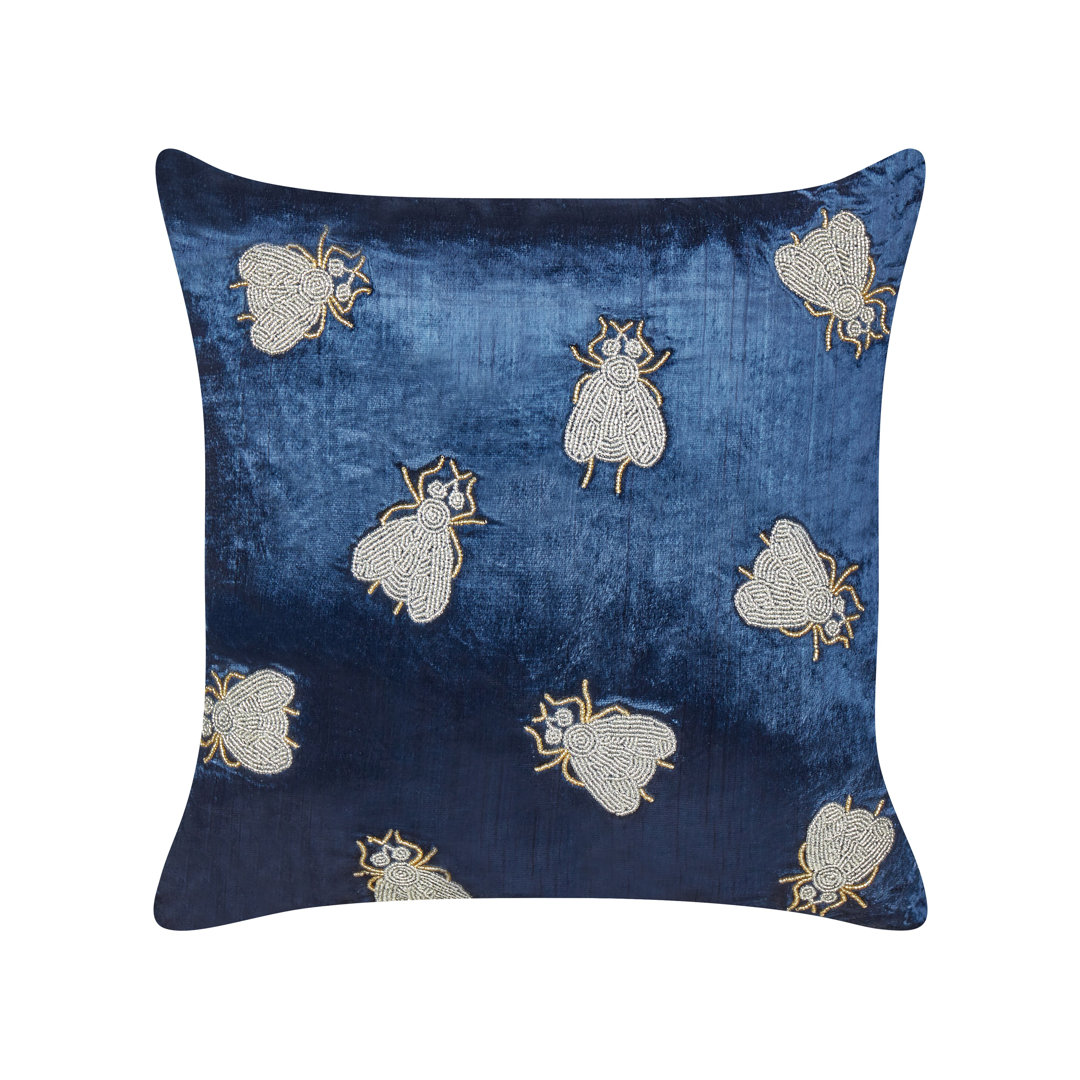 Winesburg Animal Print Blue Square Throw Cushion With Filling