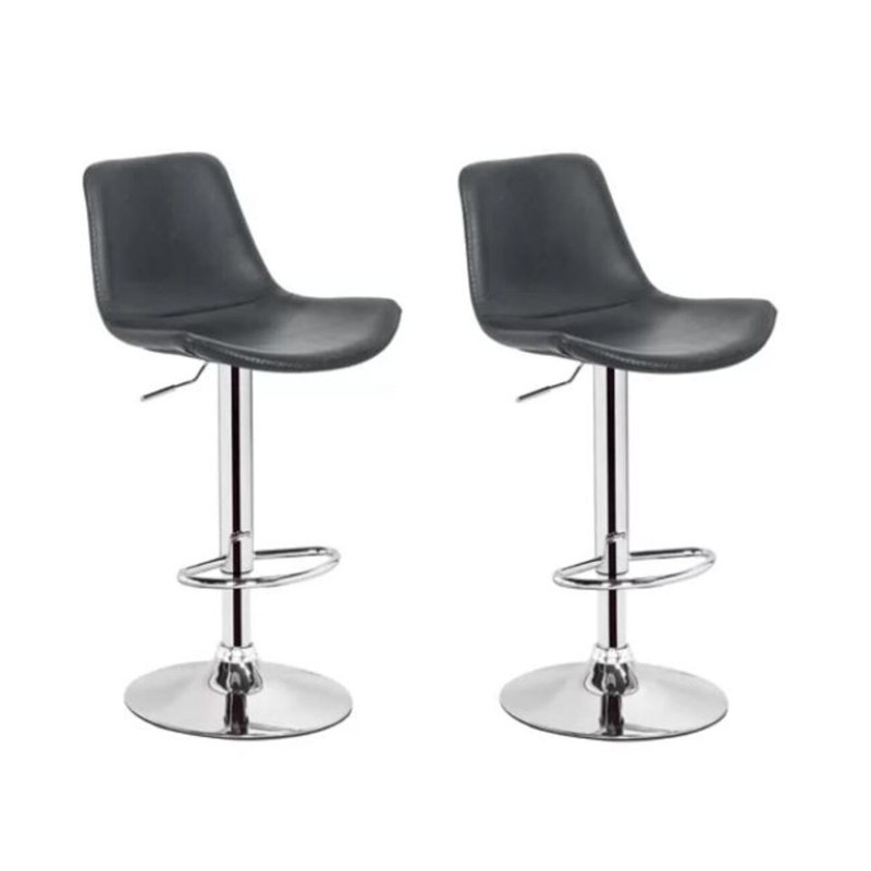 Hurrum Swivel Upholstered Adjustable Height Counter Stool with Metal Frame, Black