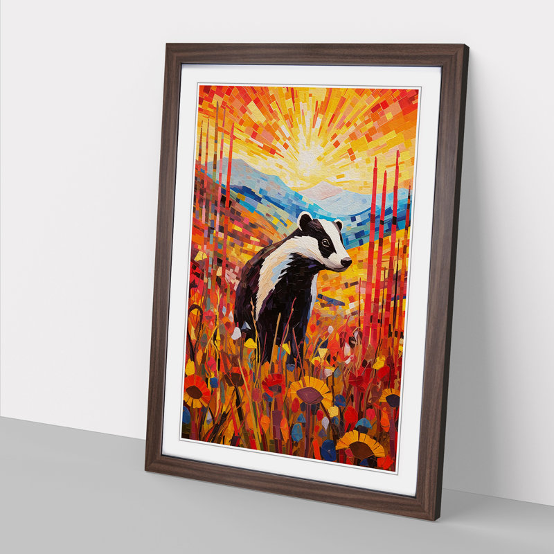 Single Picture Frame Print on Wood, 34cm H x 25cm W, Walnut Framed