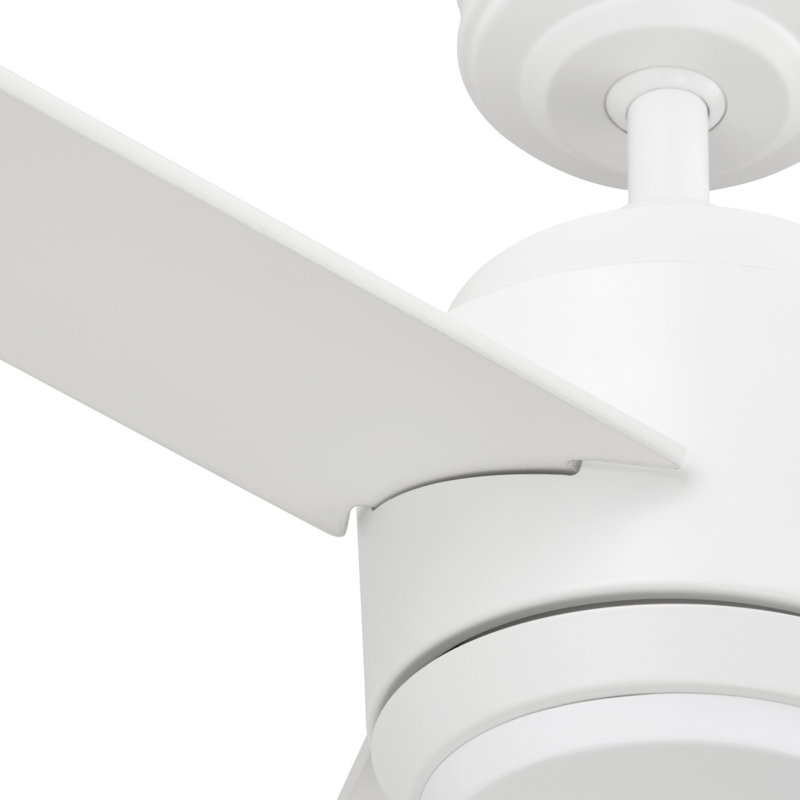Ventilateur de plafond 52 po avec pales réversibles et lumière DEL Mule Halona, Blanc, Bois de grange blanc