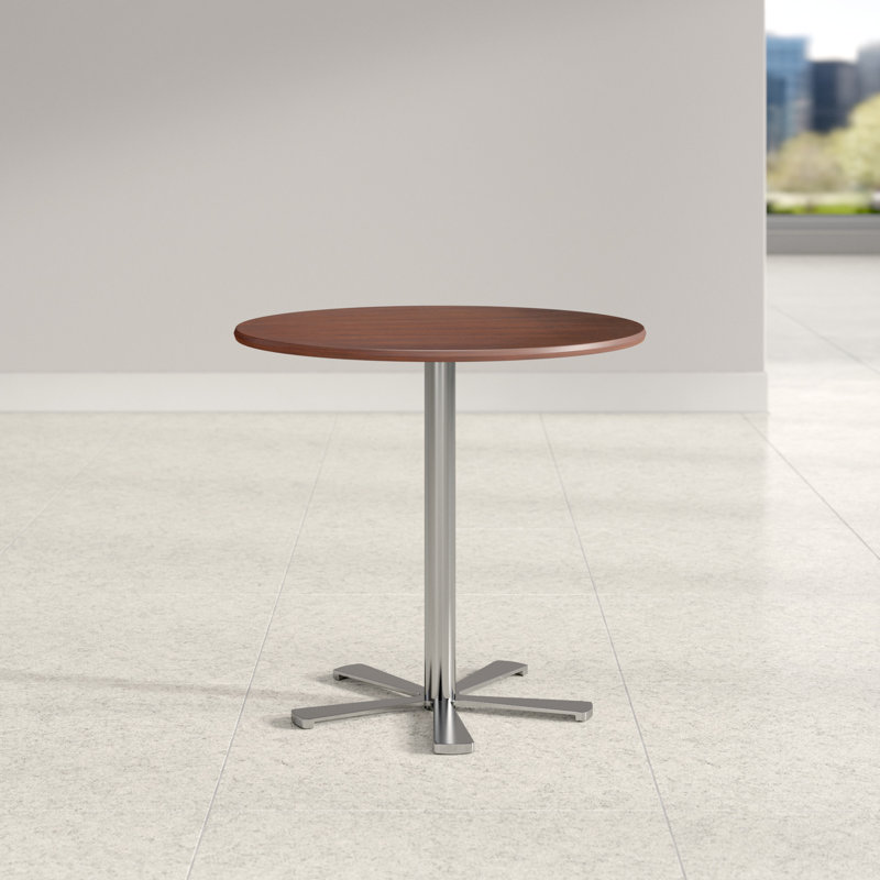 Table de salle à manger Slivno, H 29,5 po x L 21,5 po x l 21,5 po, Chrome, Noyer