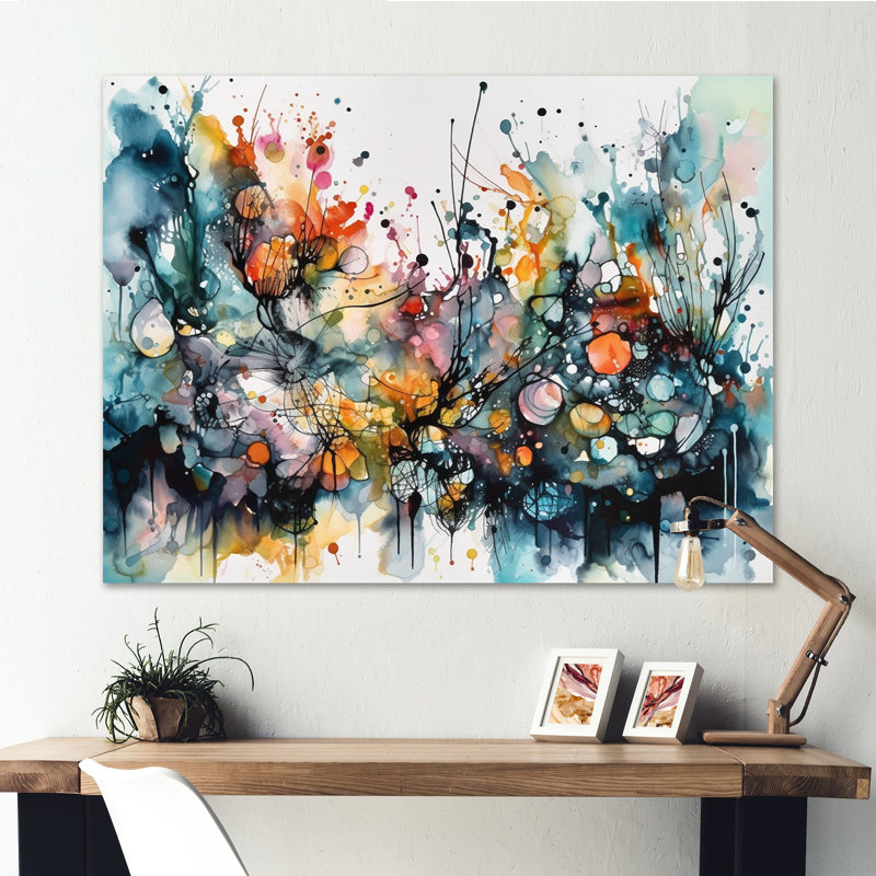 «Boho Dance II» captivant - art mural abstrait pour le salon, H 16 po x l 32 po, Toile tendue, No Frame