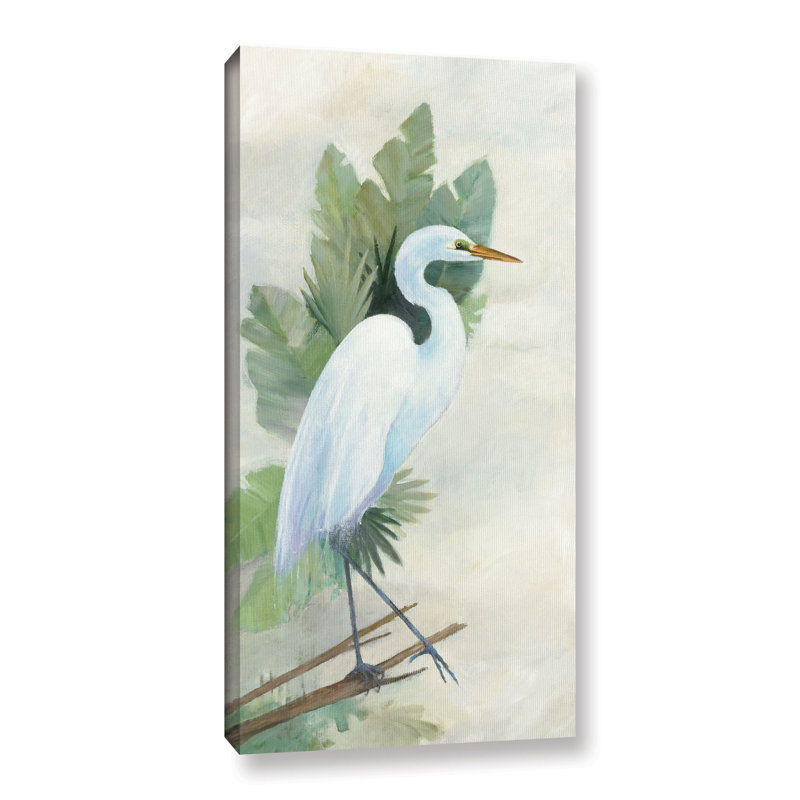 «Debout Egret I Crop», reproduction d'art sur toile tendue, H 36 po x l 18 po x P 2 po