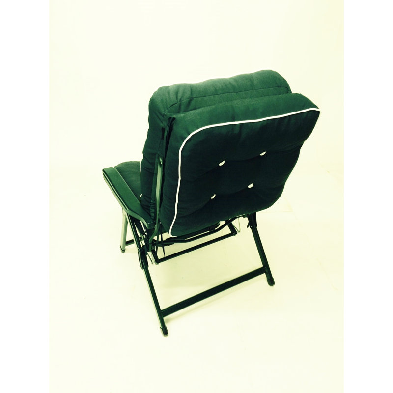 Ozzie 175 cm Long Reclining Single Chaise with Cushions, Hunter