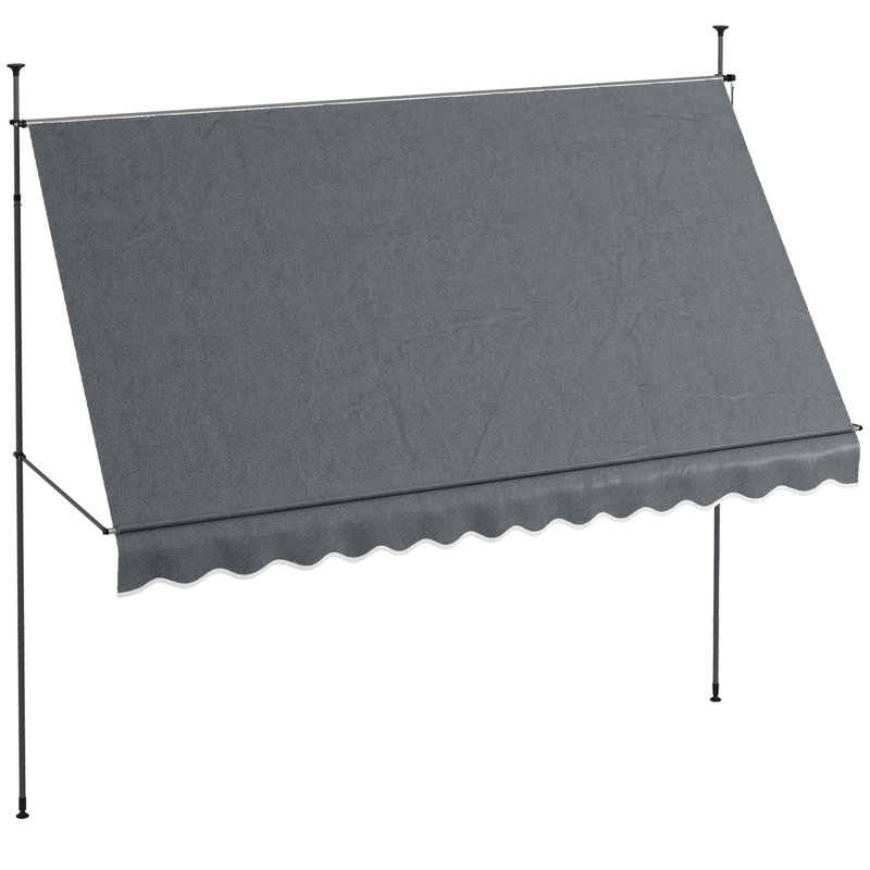 Outsunny D Polyester Cover Retractable Patio Awning, 118.1" H x 78.7" W x 48" D, Red
