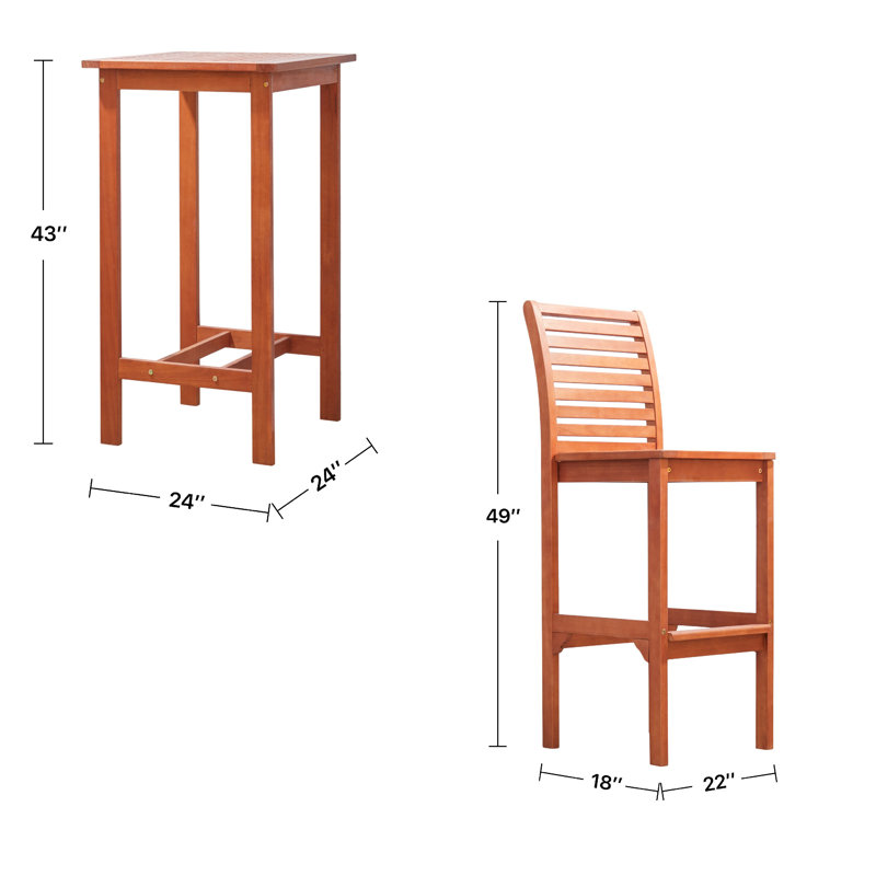 Ensemble de table et chaises de bar Emilio