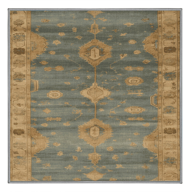 Tapis brun lavable à la machine, Carré 8 pi