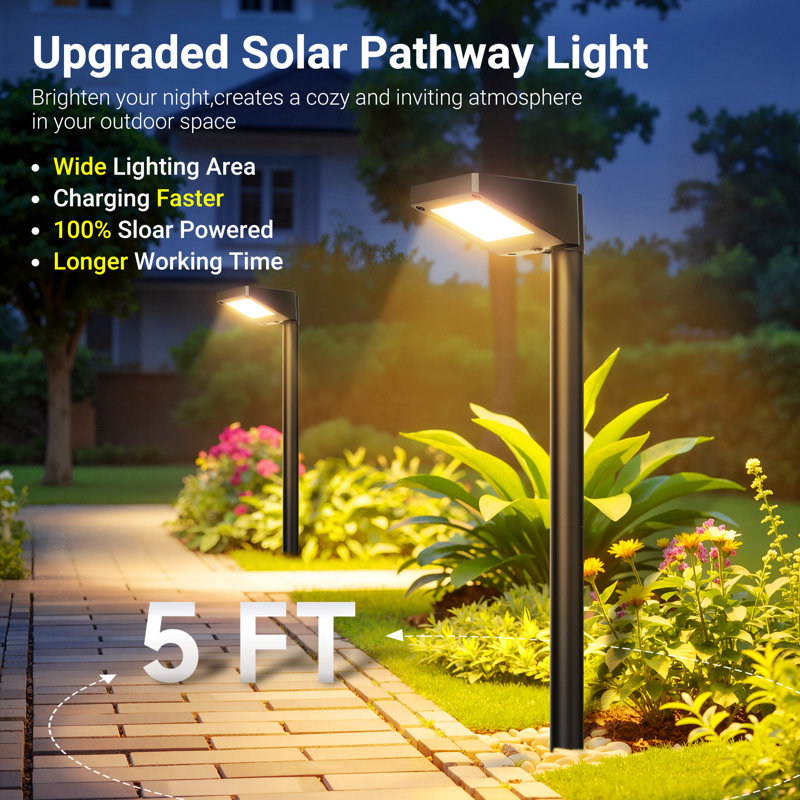 Bright Solar Lights Outdoor, Solar Pathway Lights Waterproof Ip65, Auto On/off Walkway Landscape Lighting, Long Lasting Outdoor Light For Walkway Landscape Path Yard Lawn Patio Decor