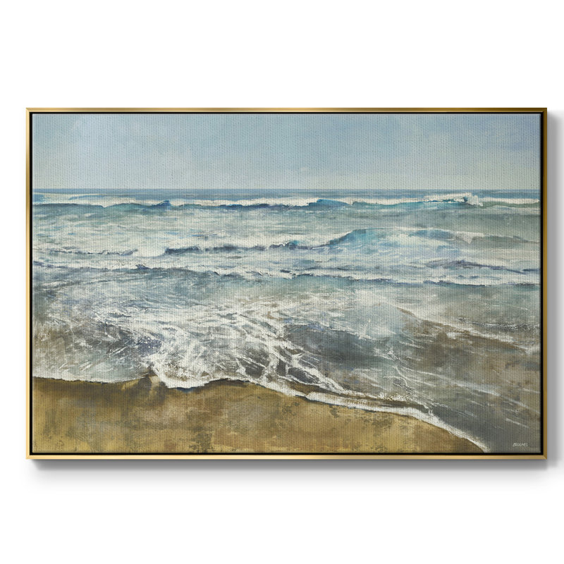 " BEACHCOMBING " Mixed Media and Black and White Photography Print, 25" H x 17" W x 2"D, Gold