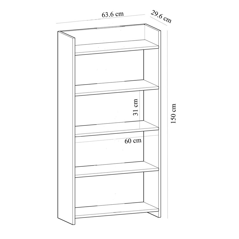 Bibliothèque standard H 59,1 "x l 25", Saphir / blanc