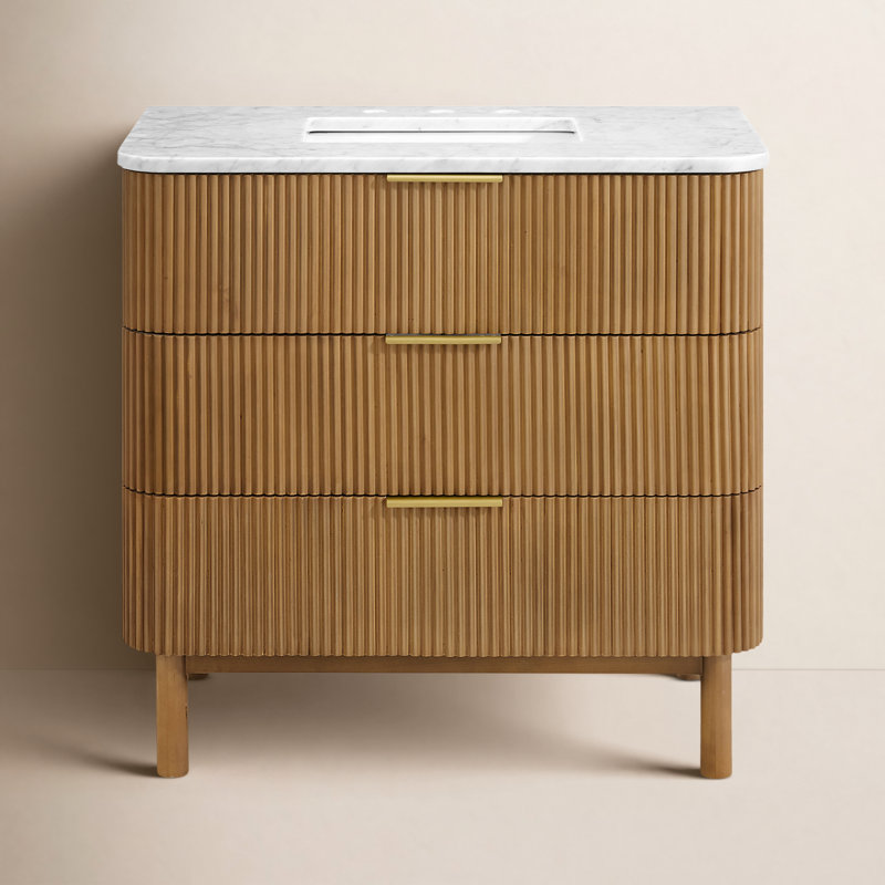 Kensington 36" Bathroom Vanity In Reeded Birch, Reeded Birch