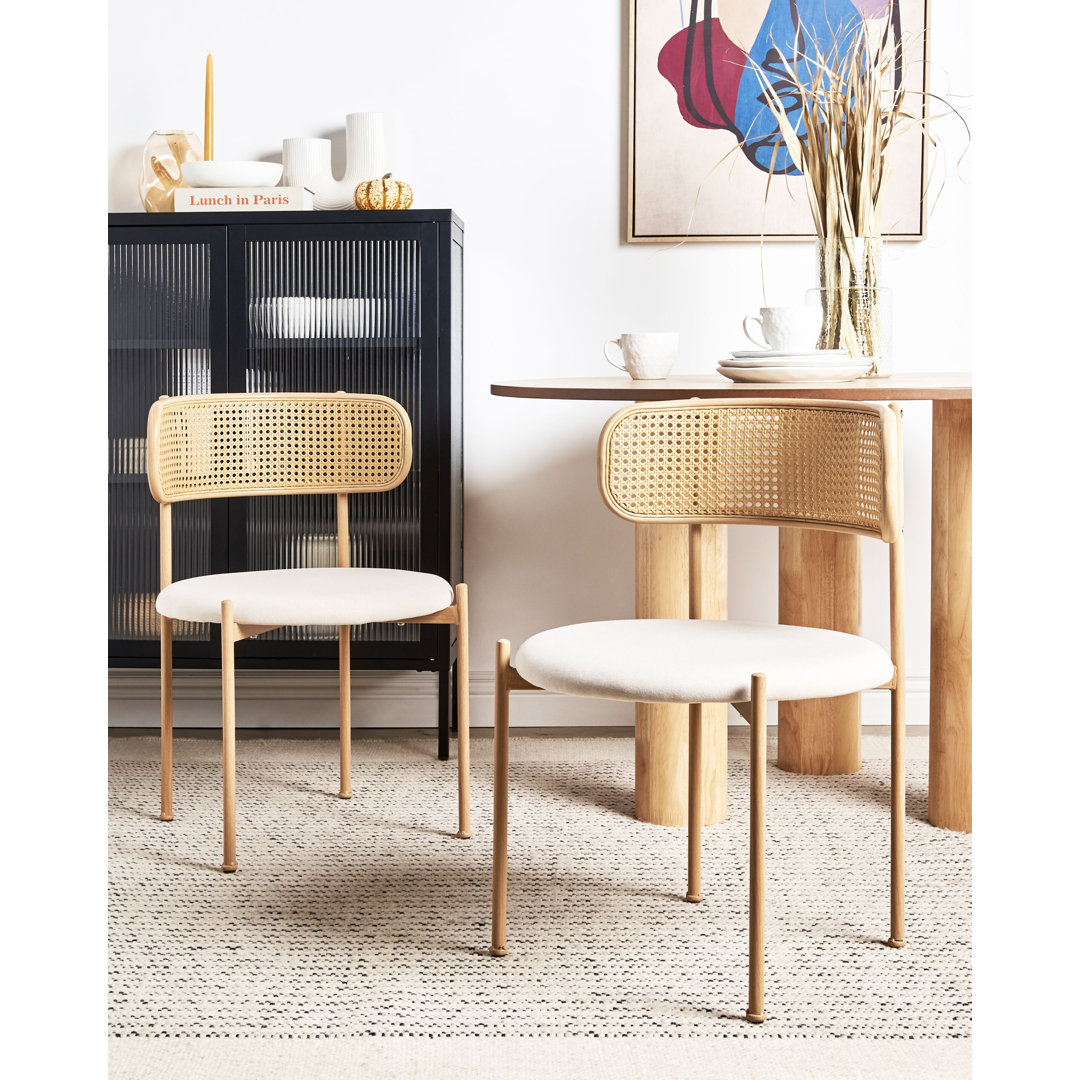 Amerissa 43cm H Linen Upholstered Spindle Side Chair