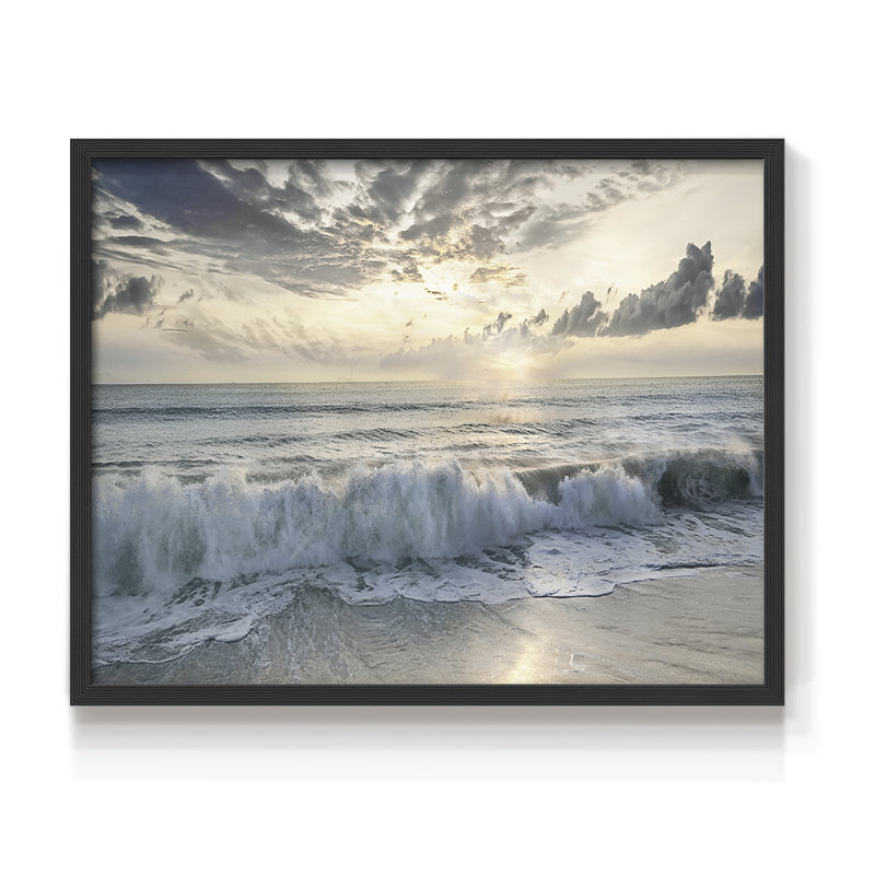 Soft Tides I -Framed Print - Restickable, Noir, noir, noir, noir, H 16 po x l 20 po