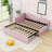 Twin Wooden Upholstered Daybed with Twin Trundle and Slats-1313585343