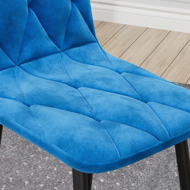 Velvet Dining Chairs Set Of 4, Blue