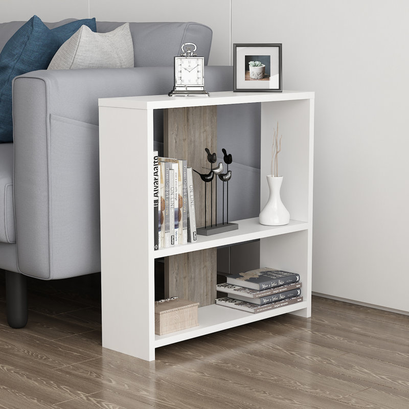 Amvi End Table, White/Gray