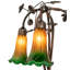 Lampe sur pied 3 lumières 58 "de haut ambre / vert-1316180165