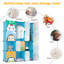 12-cube Kids Closet Wardrobe With 2 Hanging Rods Diy Animal Pattern Modular Plastic Storage Organizer Blue