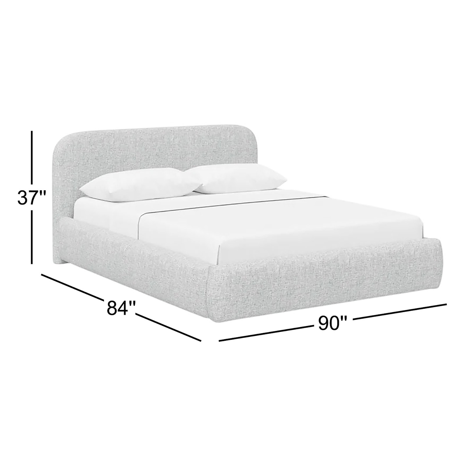 Cleophus Low Platform Bed, Gray, King