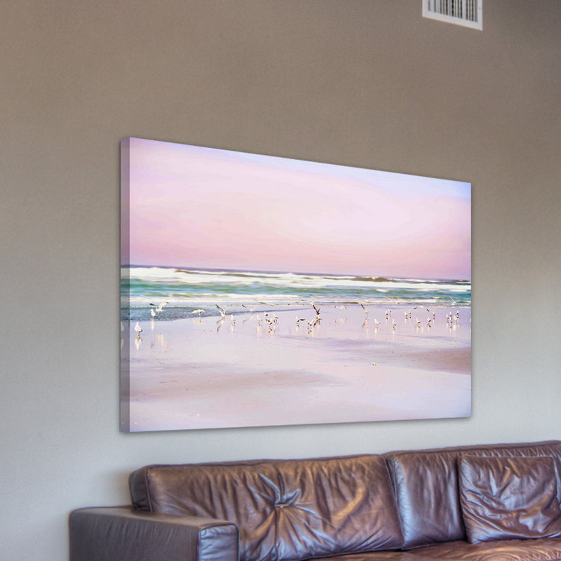 Reproduction d’art sur toile tendue, "pastel beach" par sylvia cook, H 24 po x l 36 po x P 1,5 po