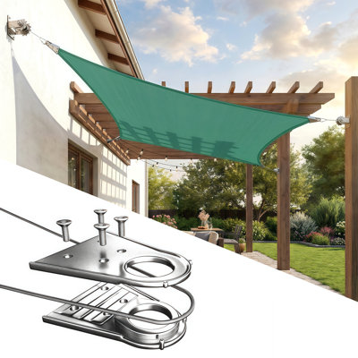 Amgo Square Super Ring Sun Shade Sail 260 GSM Heavy Duty