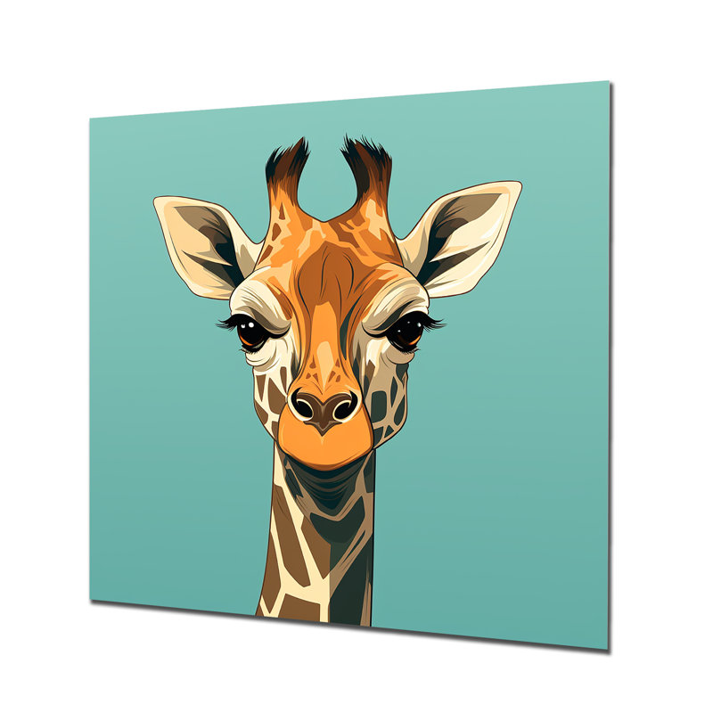 Portrait rétro de girafe Insta, H 16 po x l 16 po