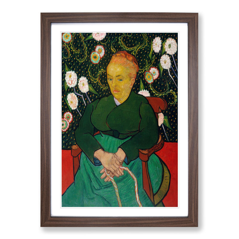 The Berceuse by Vincent Van Gogh - Picture Frame Painting, 48cm H x 36cm W x 2cm D, Walnut Framed