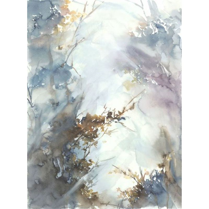 Morning Forest Painting by Sara Brown, 32" H x 24" W x 1.5" D, Glass Coat